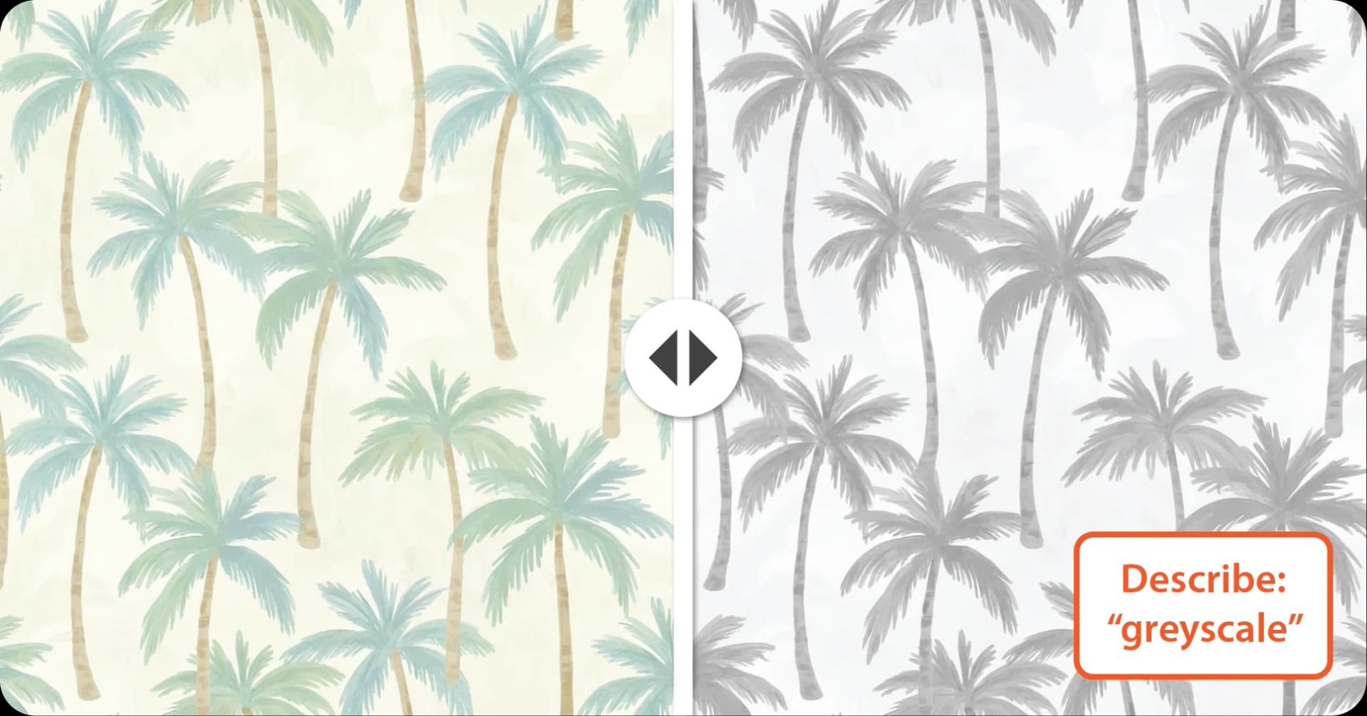 Describe mode recoloring a pattern from a text color prompt