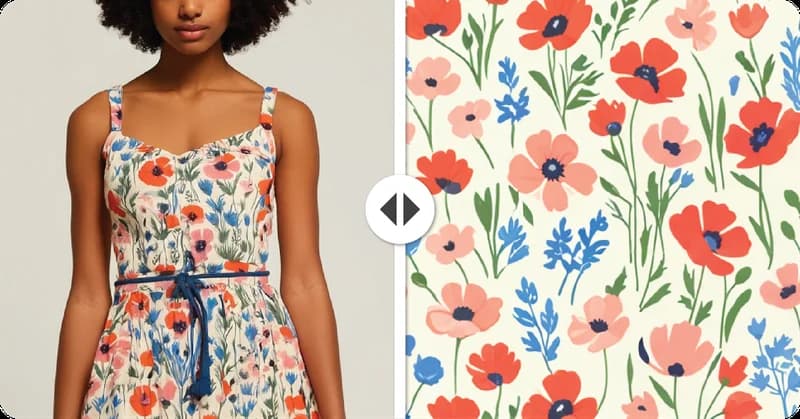 Seamless pattern extracted and rebuilt from a product photo