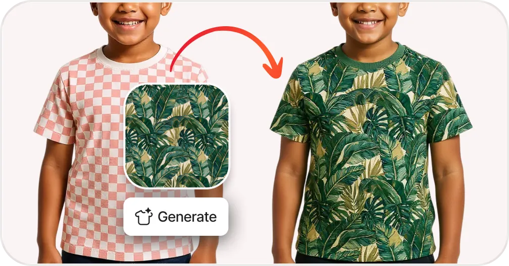 Preview patterns on product mockups — AI fabric mockup generator for fashion and home décor