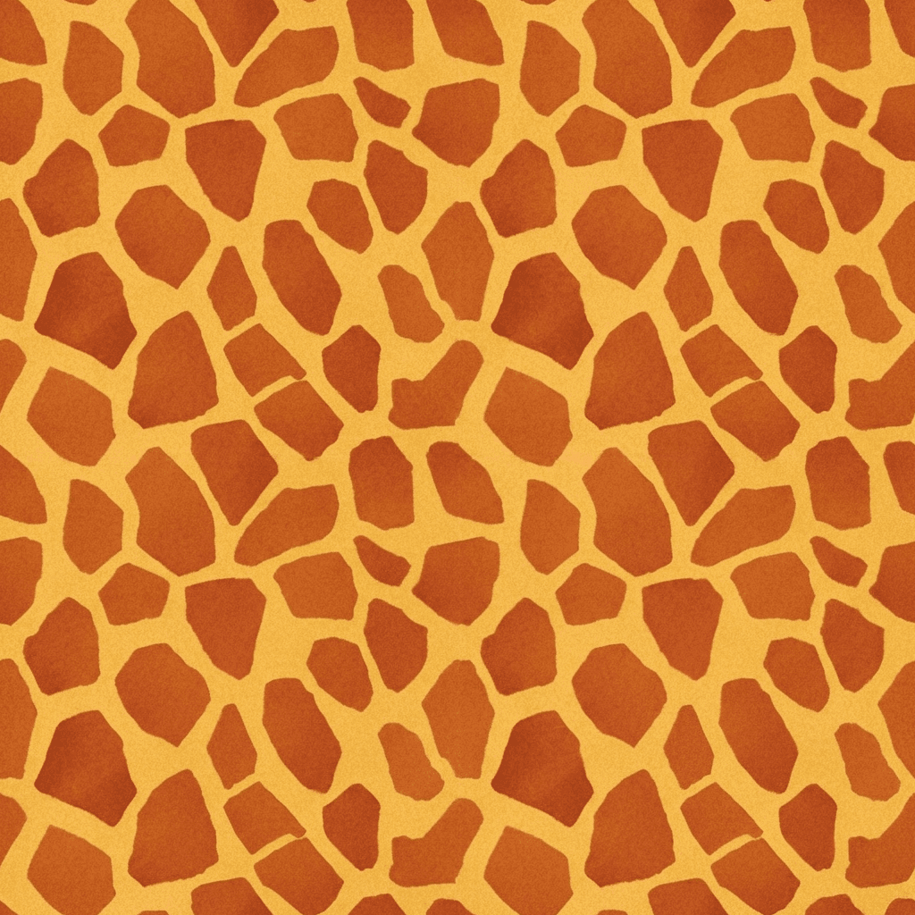 giraffe skin pattern with irregular geometric patches, honey yellow, terracotta and cream palette, warm earthy