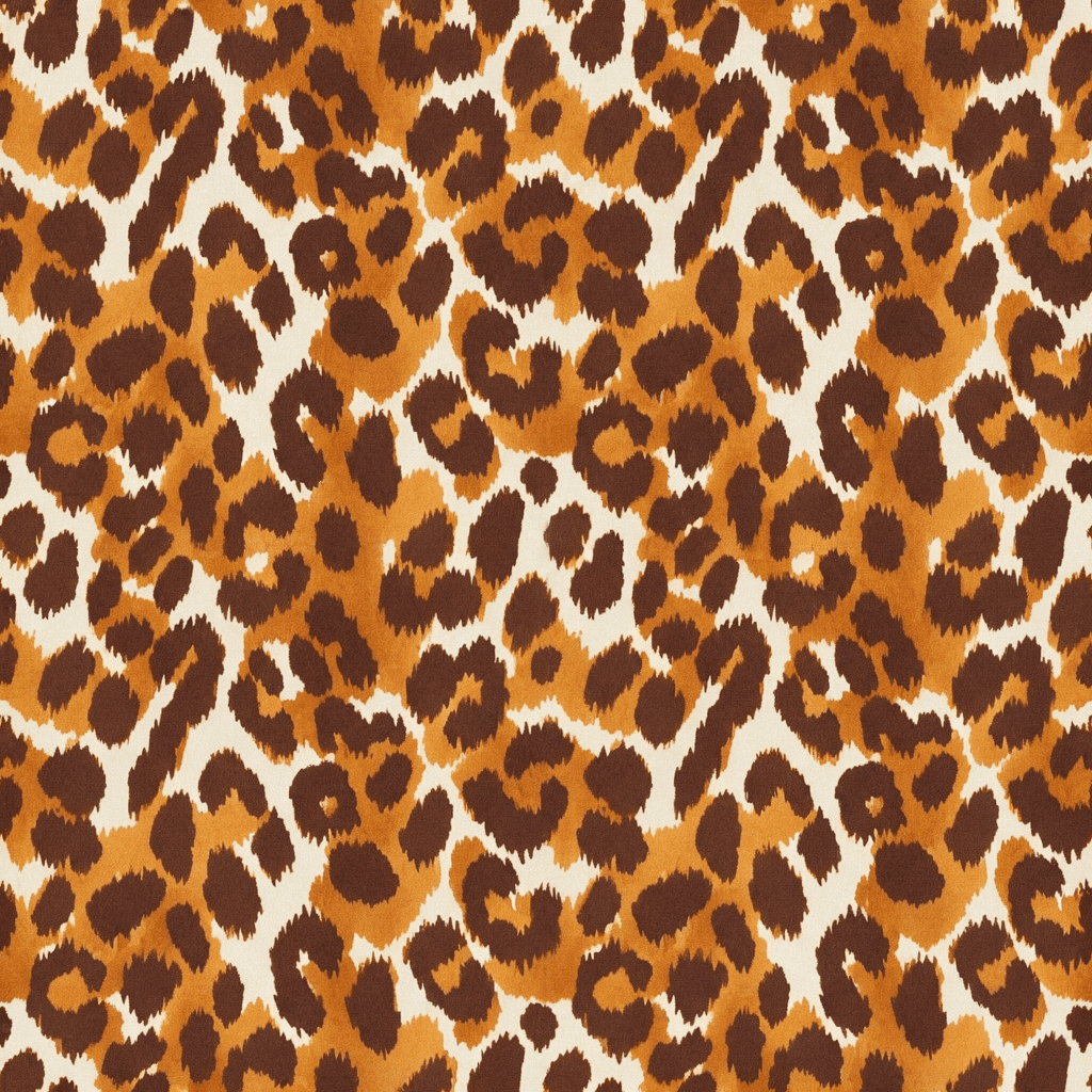 leopard print pattern with organic irregular rosettes, warm caramel, tan, chocolate and cream tones, softly painted edges, elegant fashion textile and cushion fabric design.