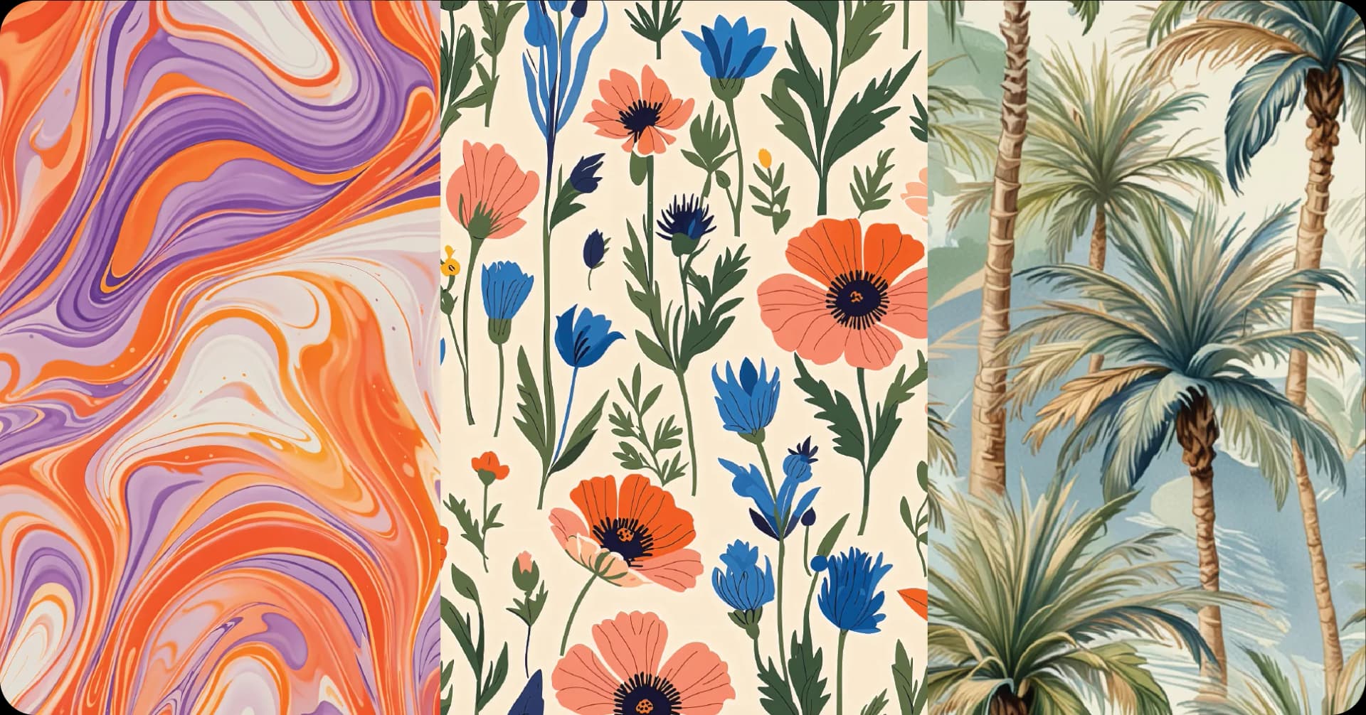 Classic AI model generating a soft watercolour floral seamless pattern