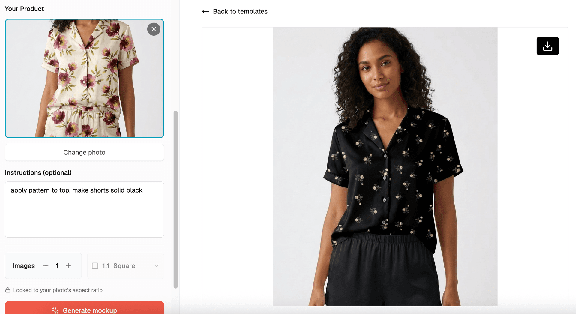 ai mockup with a custom product image