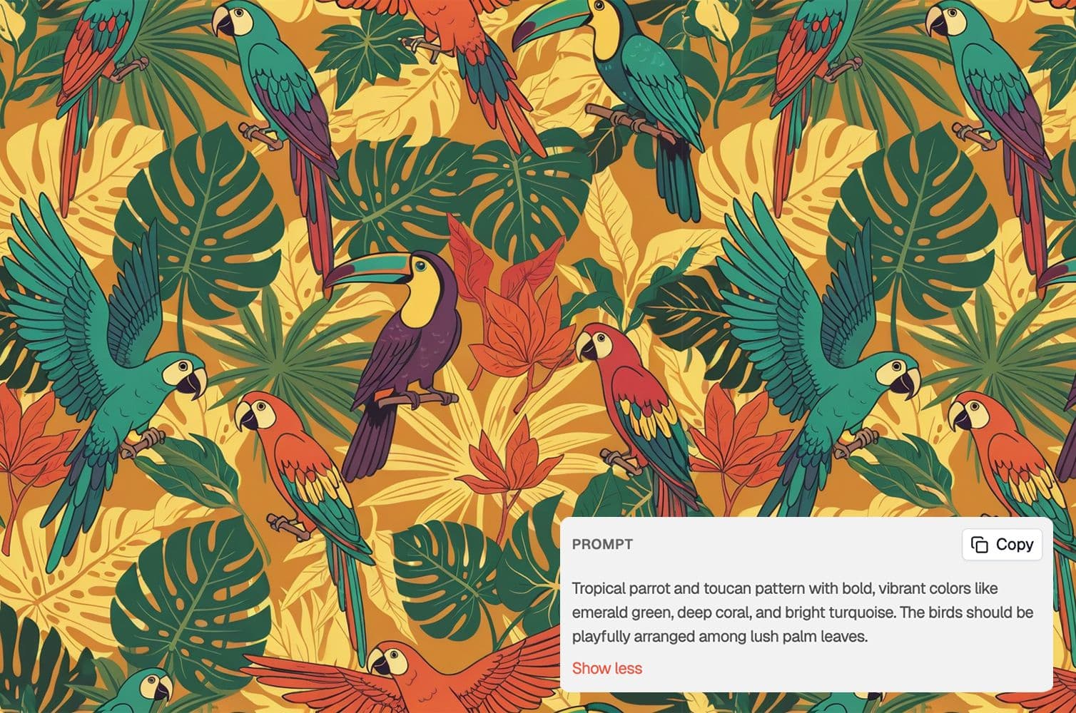 tropical pattern with AI