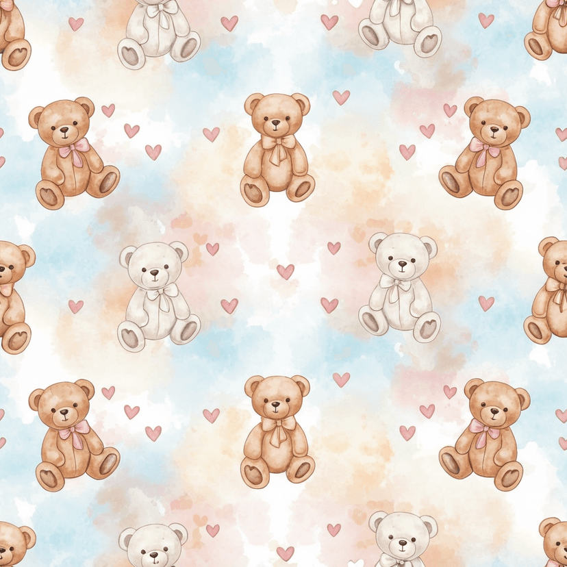 Watercolor teddy bears