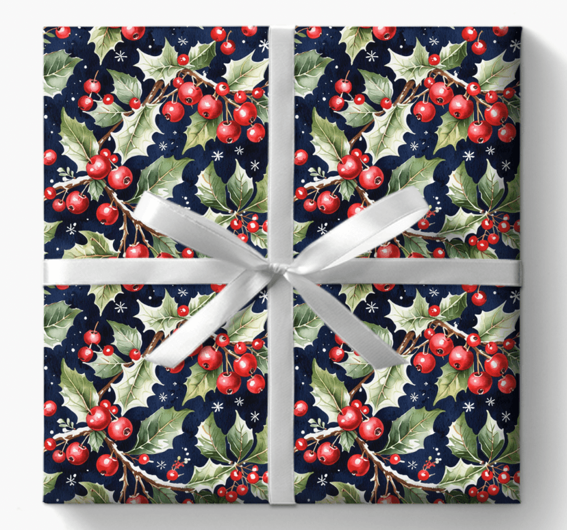 Christmas wrapping paper watercolor