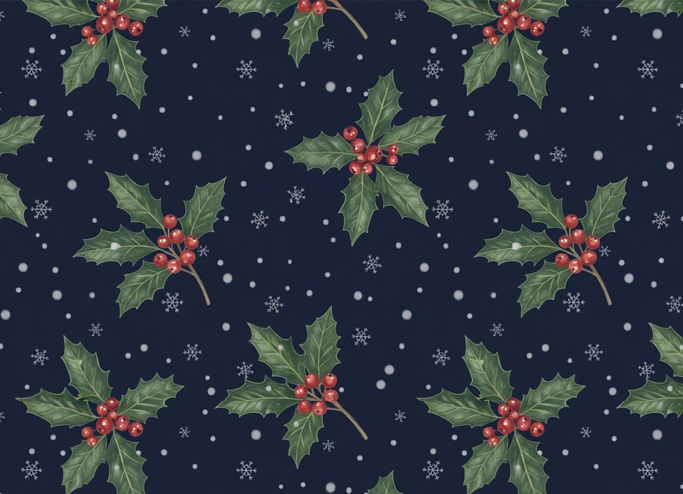 Christmas holly repeat pattern with advanced model