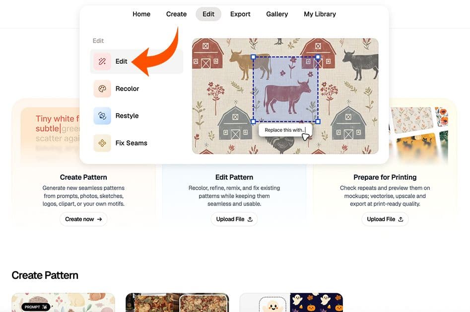 AI pattern editor
