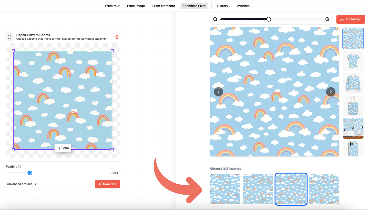 AI Seamless pattern fixer