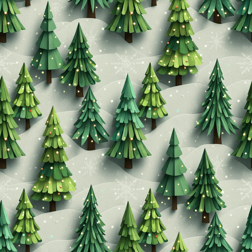 Christmas trees in Papercut style