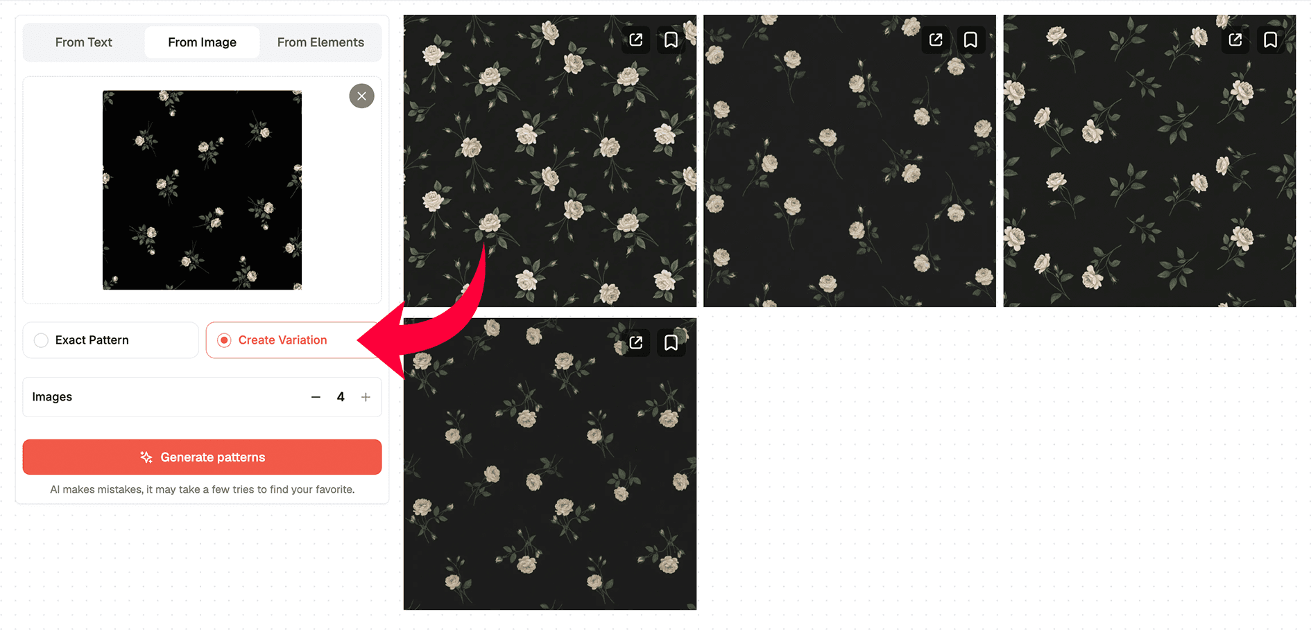 create pattern variations