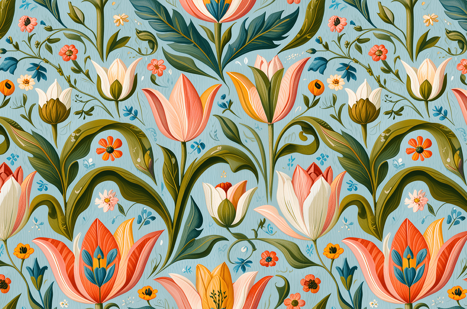Tulip oil painting pattern