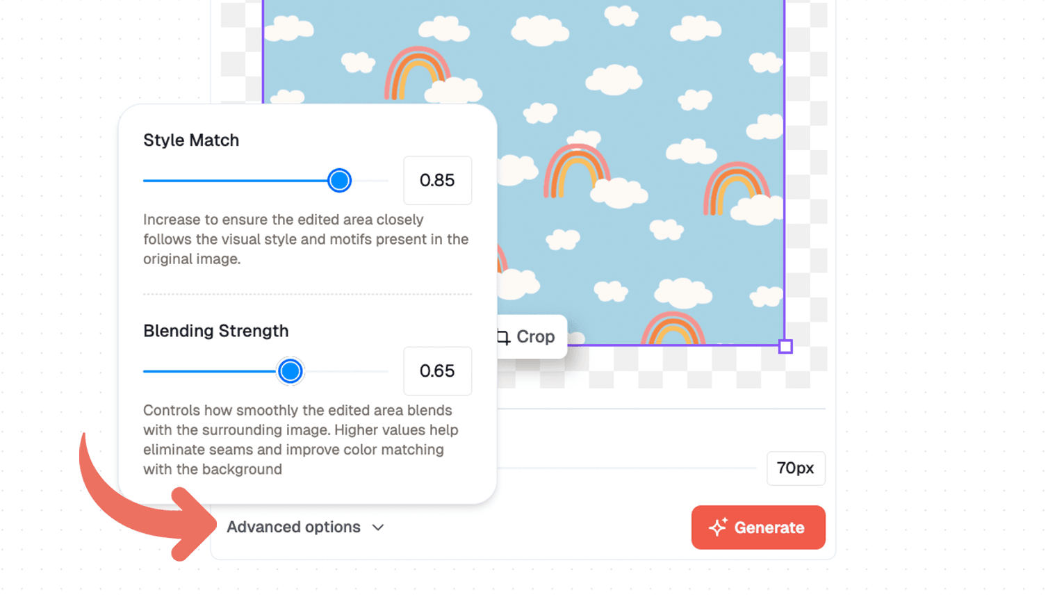 Seamless pattern fixer advanced options