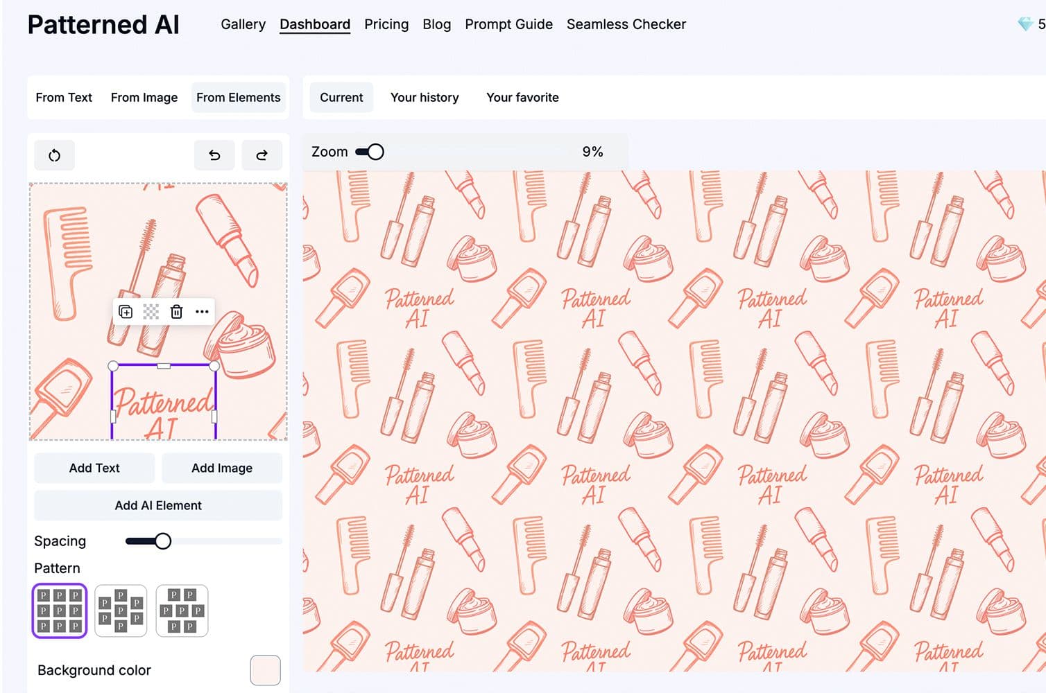 Editing seamless pattern with AI part2