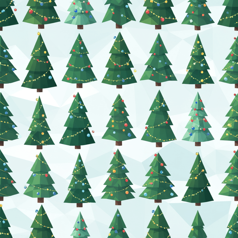 christmas trees in Low poly style