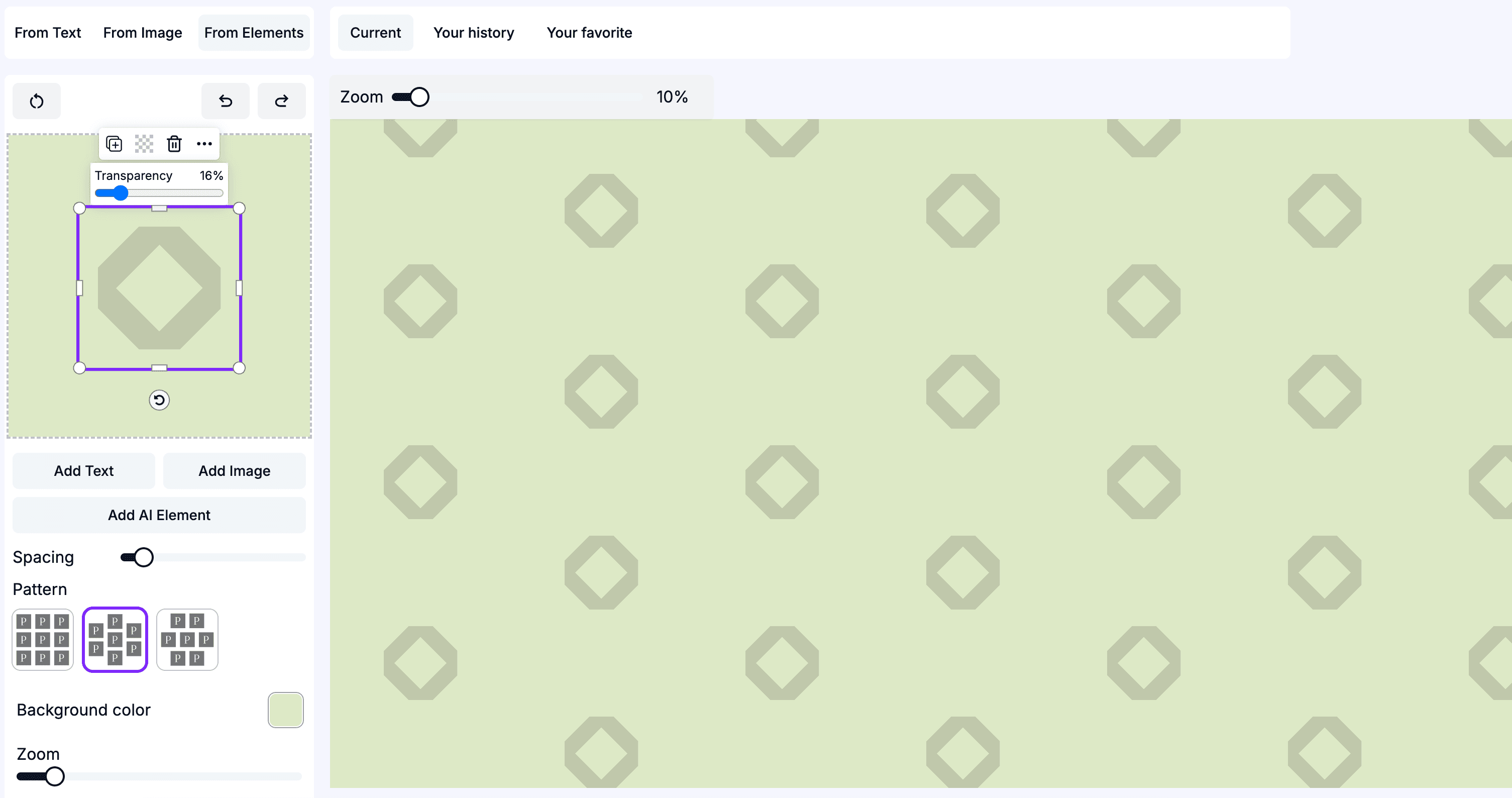 Geometric pattern from the elements