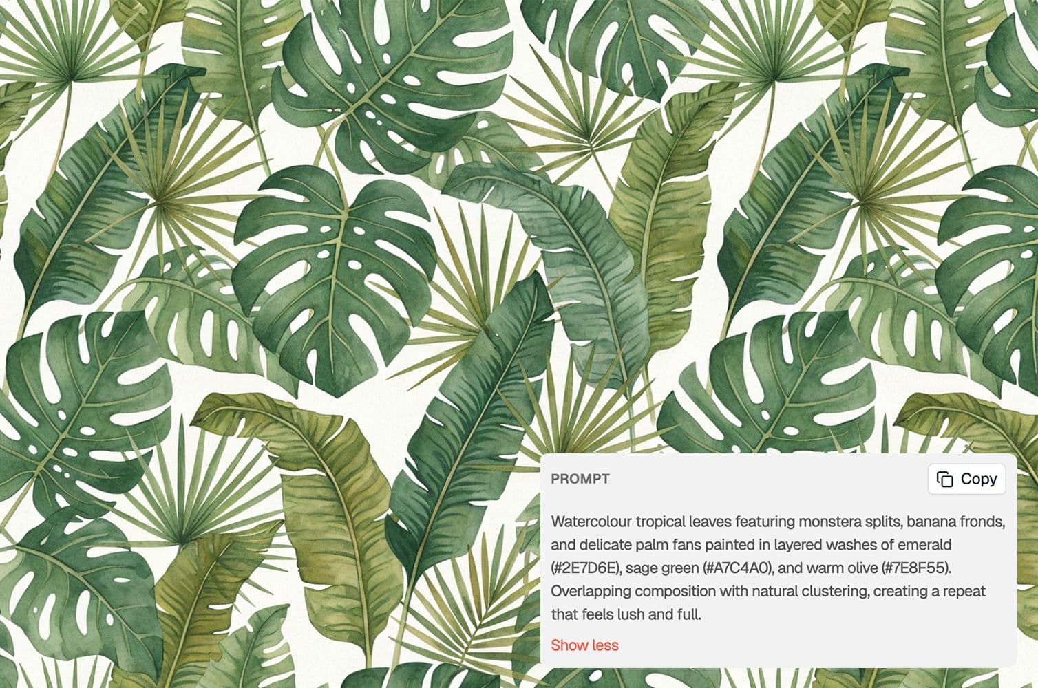 watercolor tropical leaves royalty free pattern