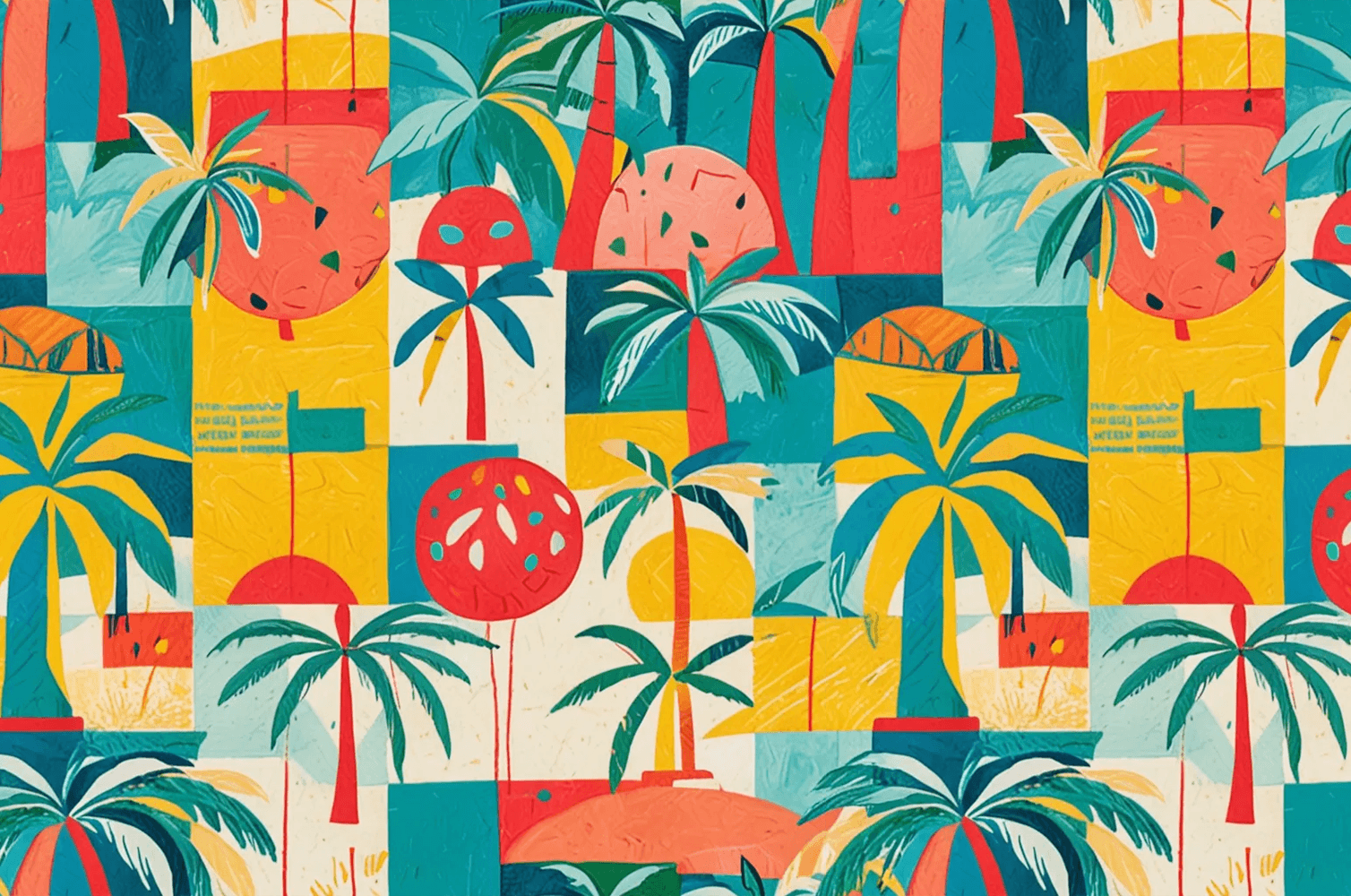 Crayon Palms with a Graphic Pop