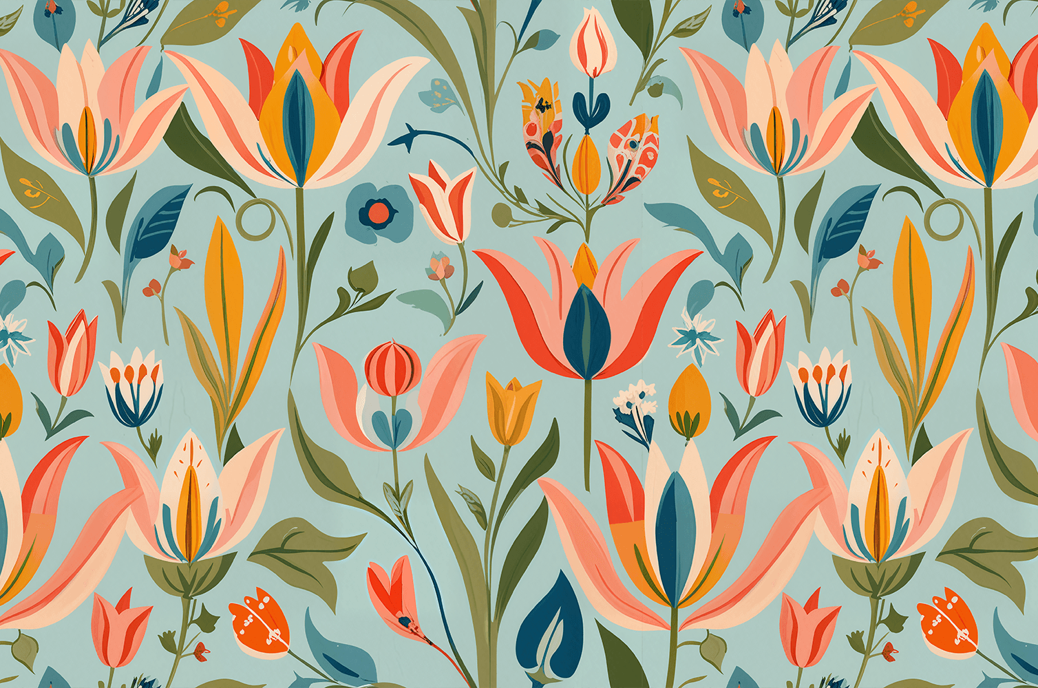 Tulip folk pattern