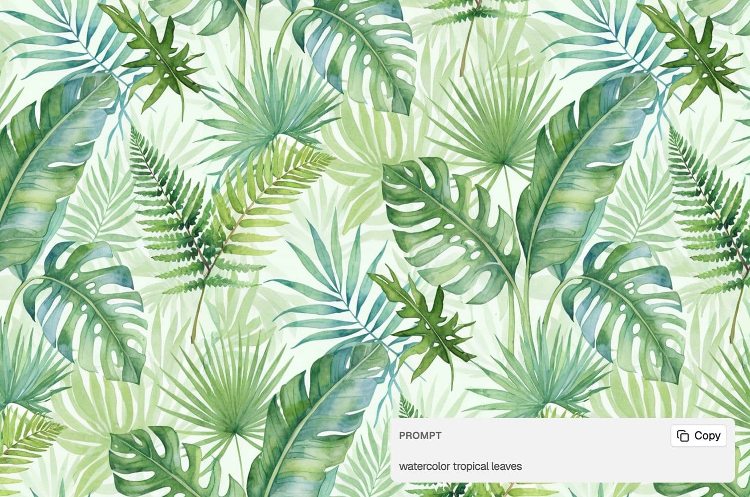 watercolor tropical leaves royalty free pattern