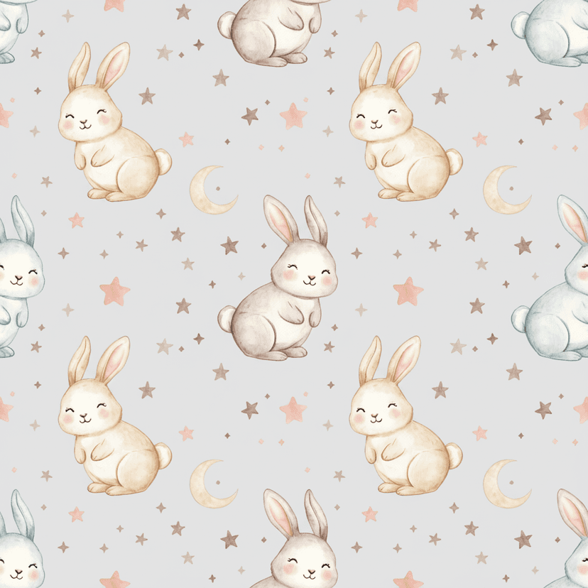 baby animal pattern featuring bunnies
