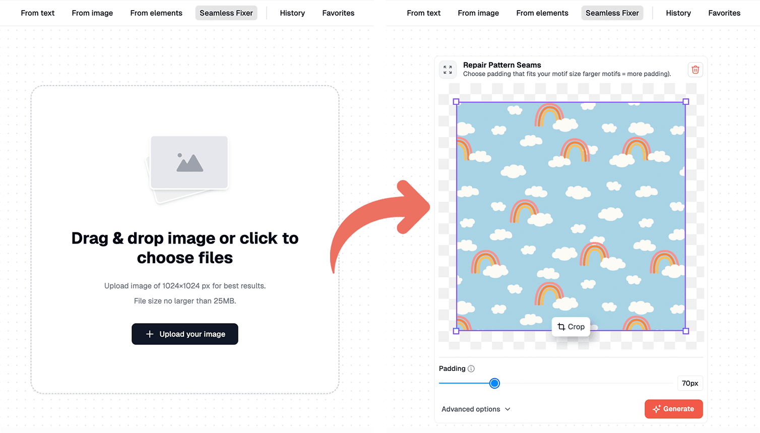 Seamless pattern fixer