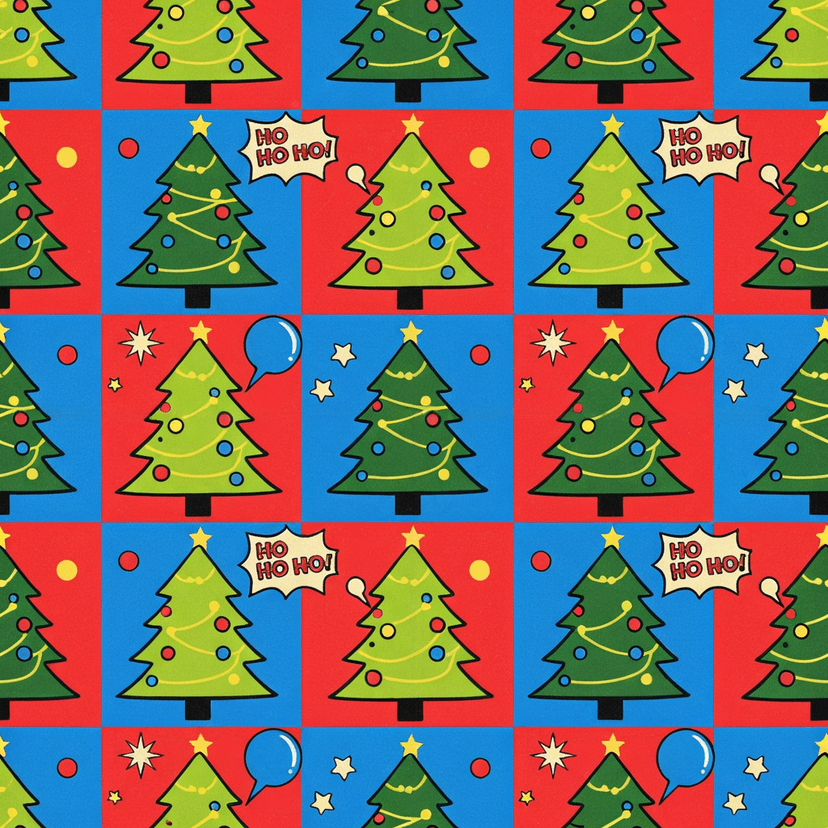 Christmas trees in Pop art style