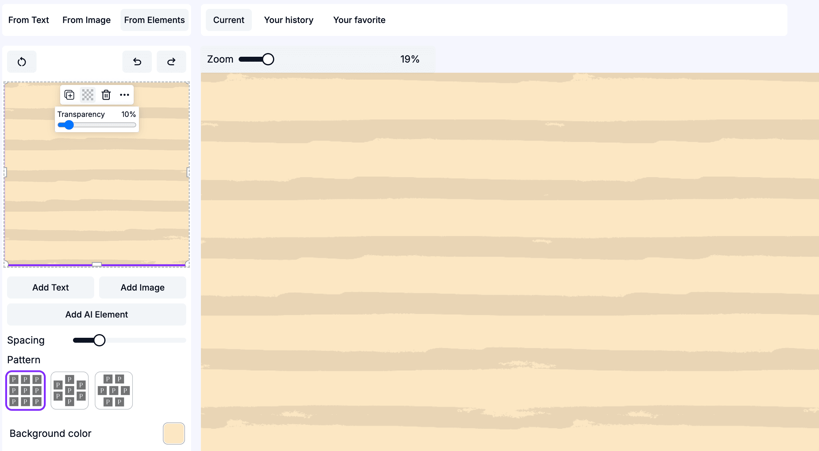 Organic striped pattern with elements