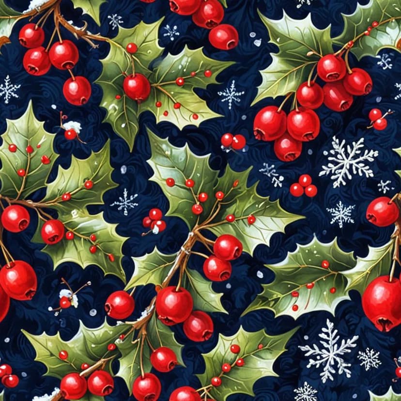 Oil Painting Christmas Seamless Pattern