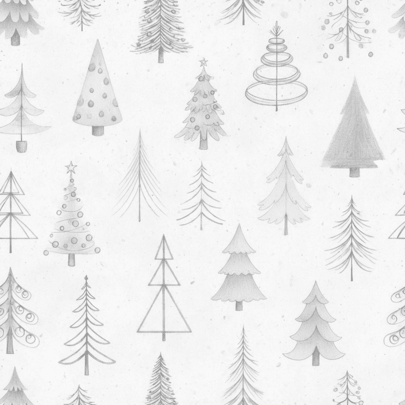 Christmas trees in Pencil Drawing style
