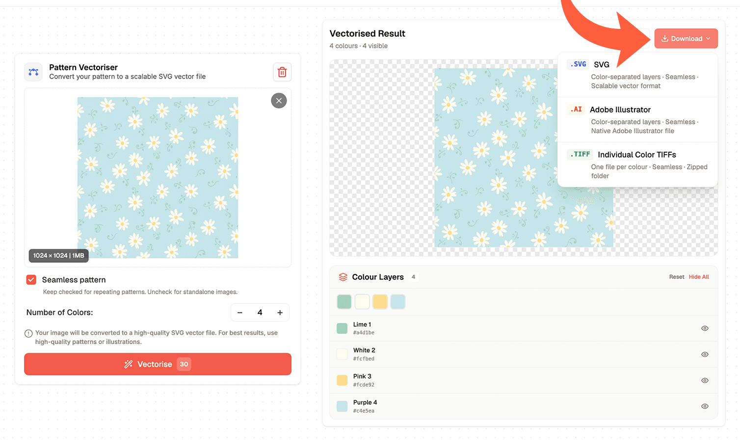 Convert to vector images with AI