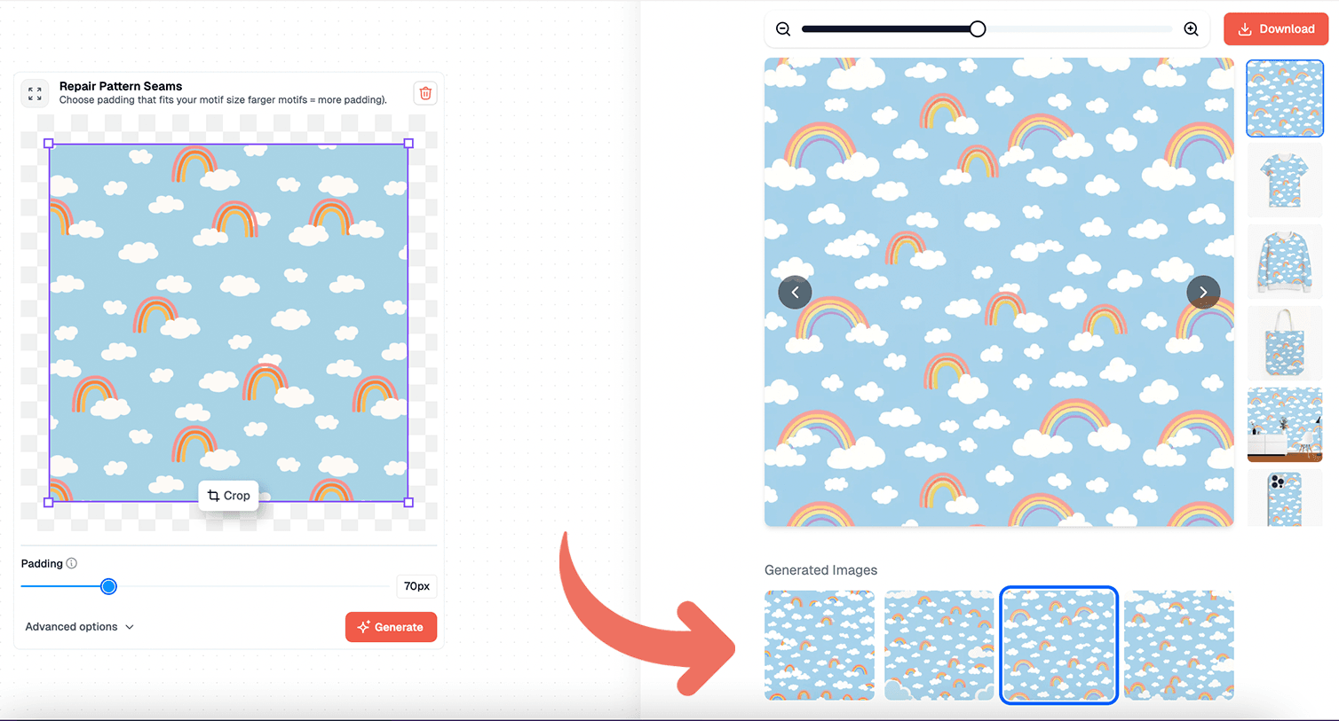 AI Seamless pattern fixer