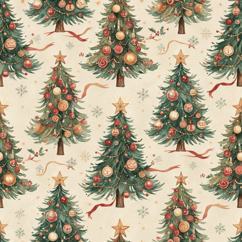 Christmas tree seamless pattern