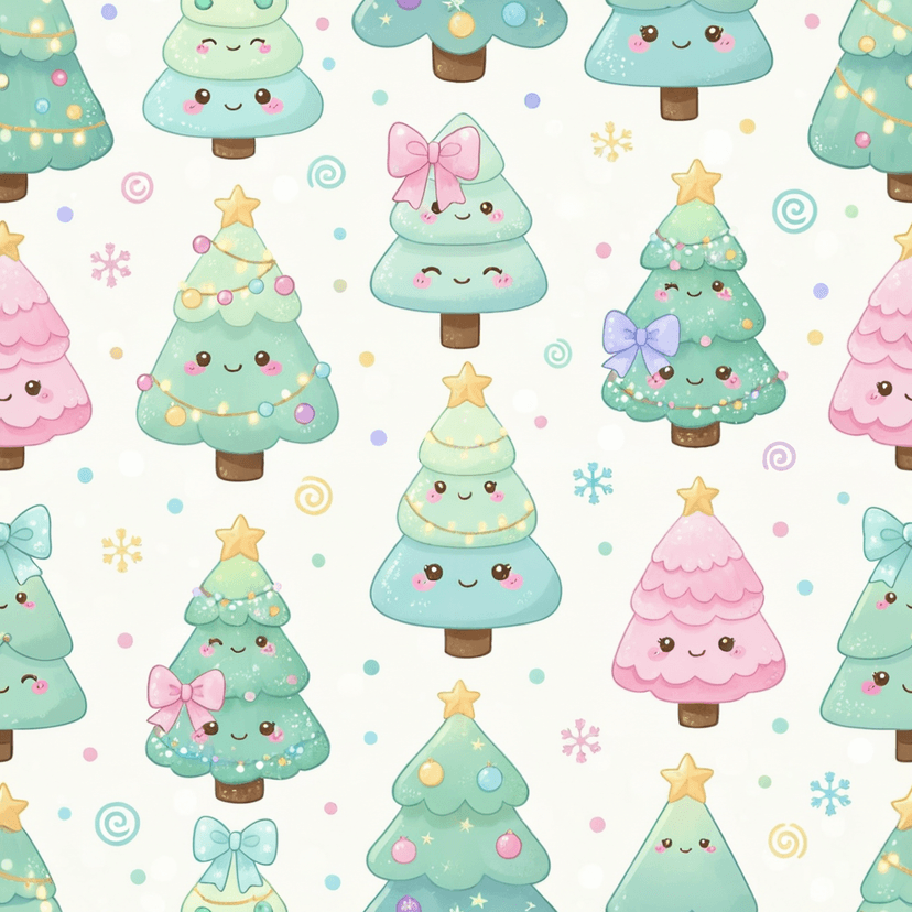 christmas trees in Cute style