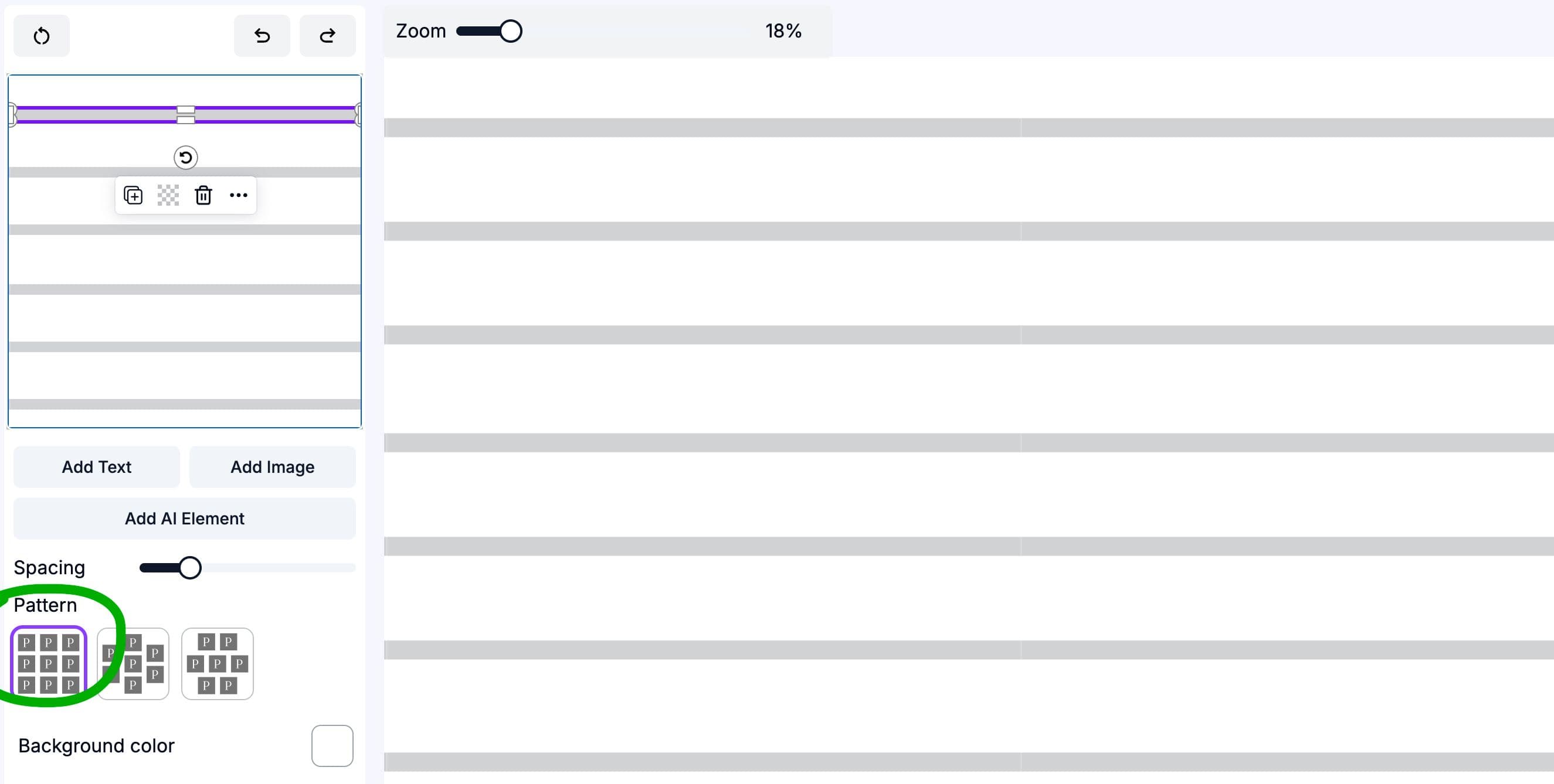 Striped pattern with the elements feature