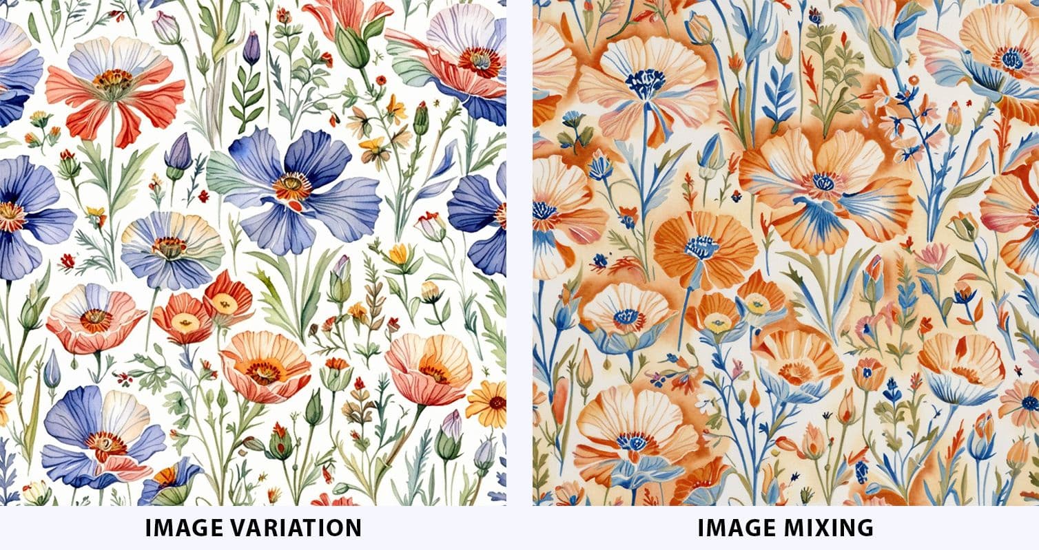 Image mixing vs image variation