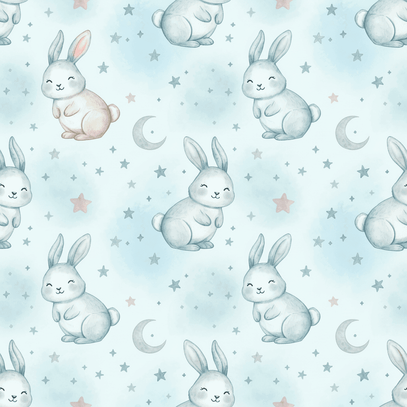 Soft baby animal pattern featuring bunnies