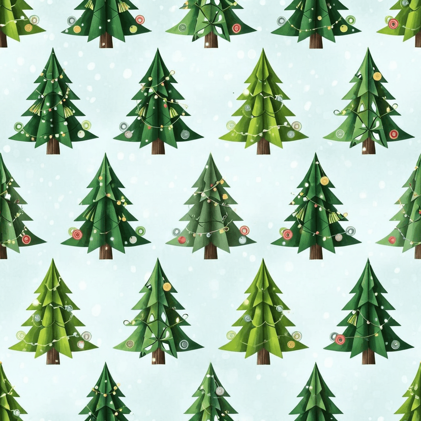 Christmas trees in Origami style