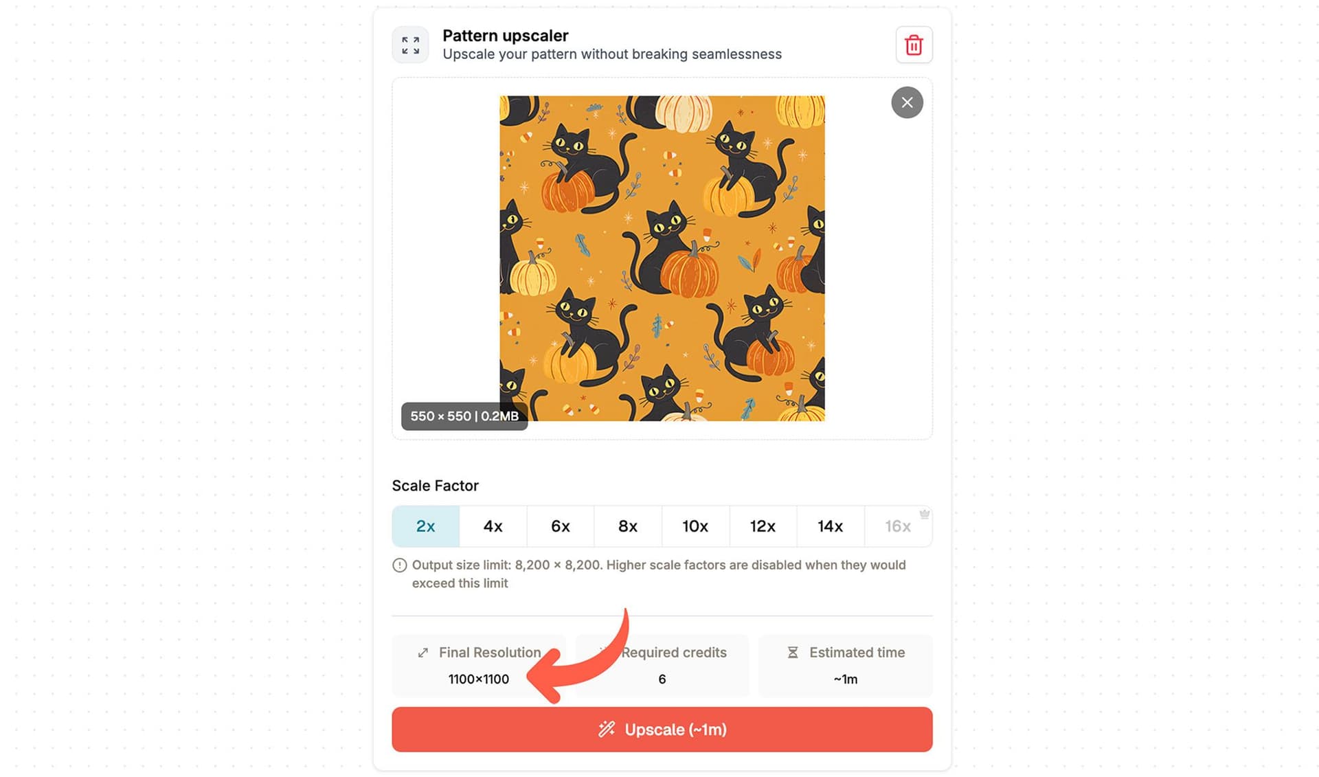 AI pattern upscaler