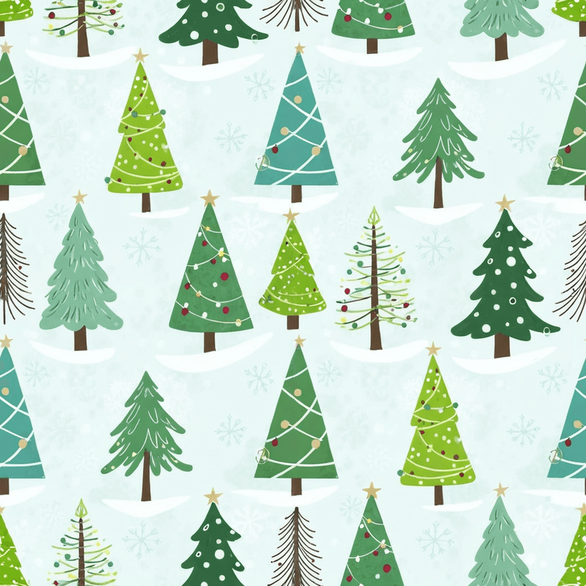 christmas trees in Minimalist style