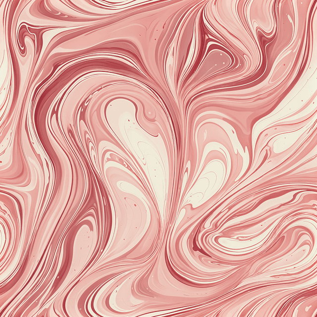 Abstract marbling pattern in light pink and cream pastel hues, elements flow into each other, paper texture.